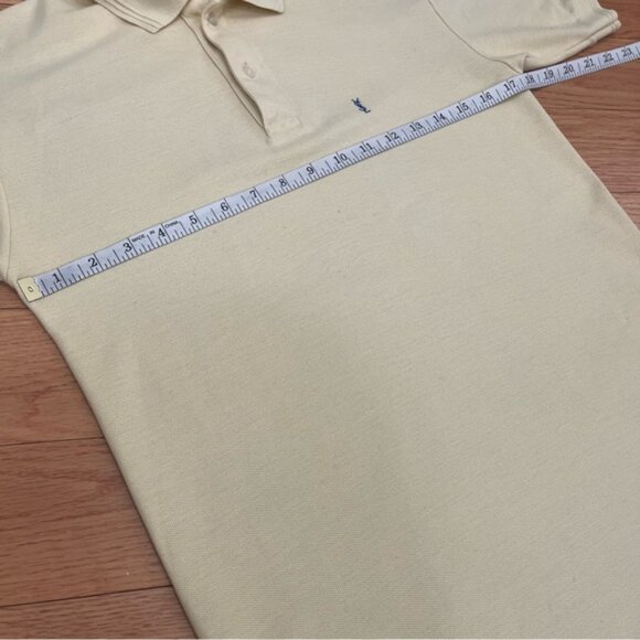 Vintage ves aint aurent portswear ellow 00 otton olo hirt - Picture 11 of 11